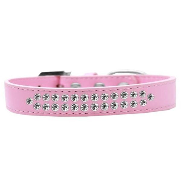 Unconditional Love Two Row Clear Crystal Dog CollarLight Pink Size 18 UN811390
